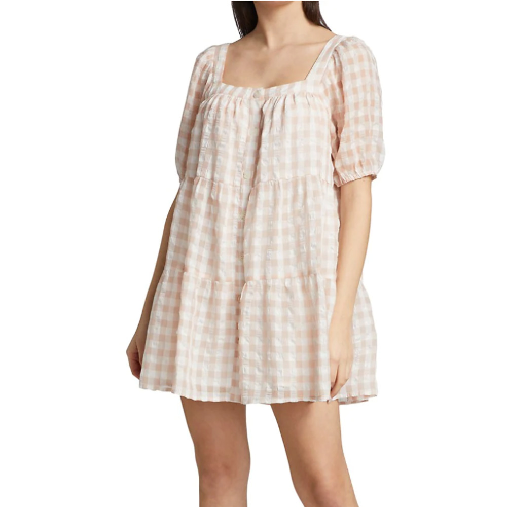 En Saison Pink Gingham Mini Dress